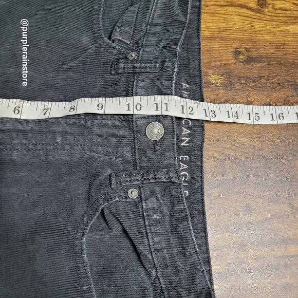 American Eagle Corduroy Mom Jeans 6 R Super Stretch Gray Preppy Minimalist - Picture 8 of 11
